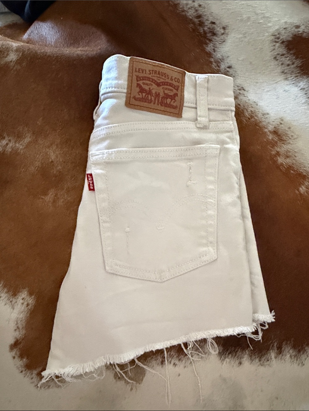 Levi's White Denim Cutoff Shorts